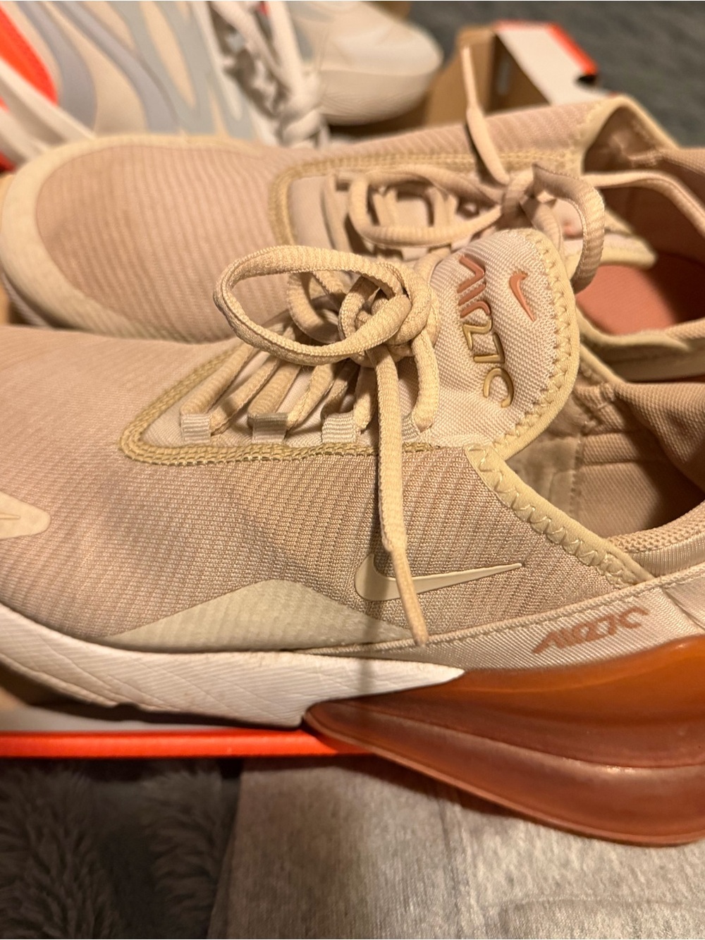 Nike Air Max 270 Beige and Rust Sneakers